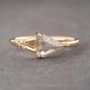 1.25 Carat Icy White Shield Diamond Engagement Ring, Zara Setting, 14K Yellow Gold