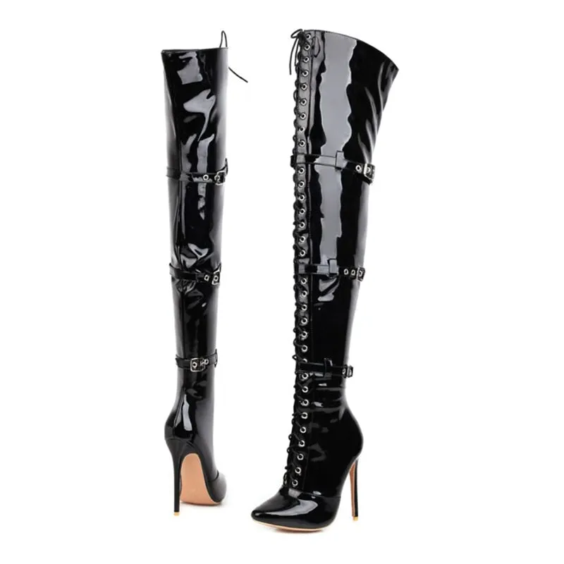 12CM thigh high boots