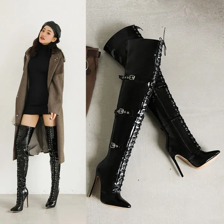 12CM thigh high boots