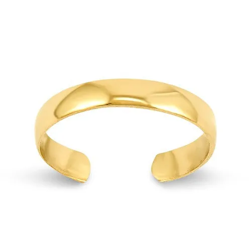 14k Yellow Gold 3mm Wide High Polish Toe Ring