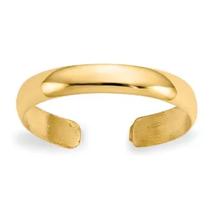 14k Yellow Gold 3mm Wide High Polish Toe Ring