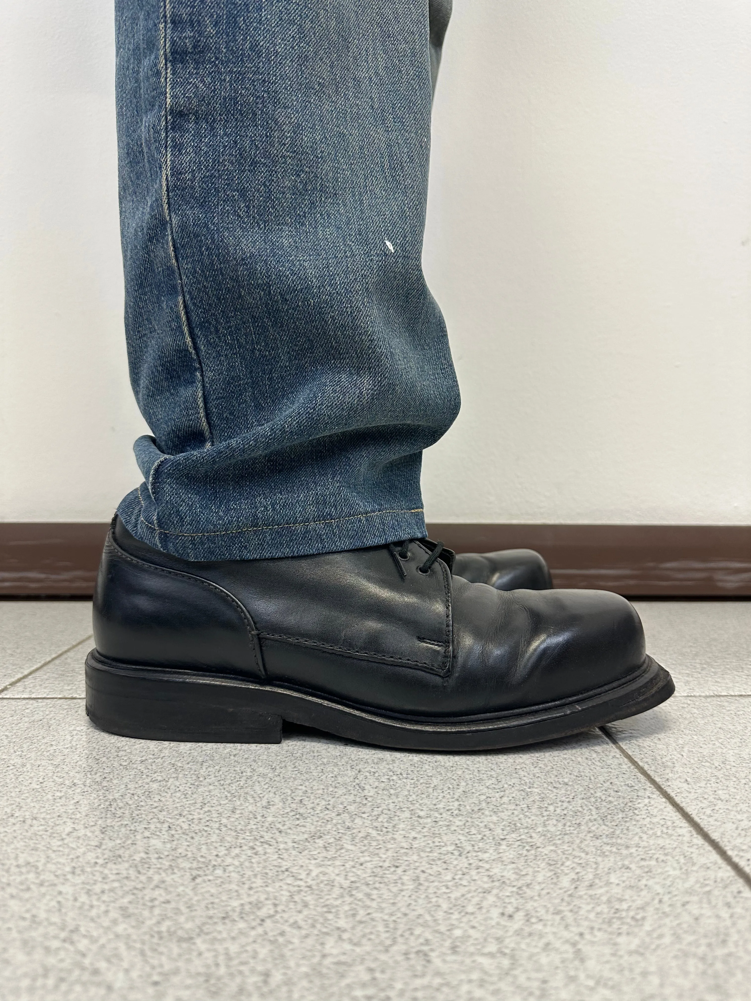 1996 Dirk Bikkembergs square toe vintage derby leather boots