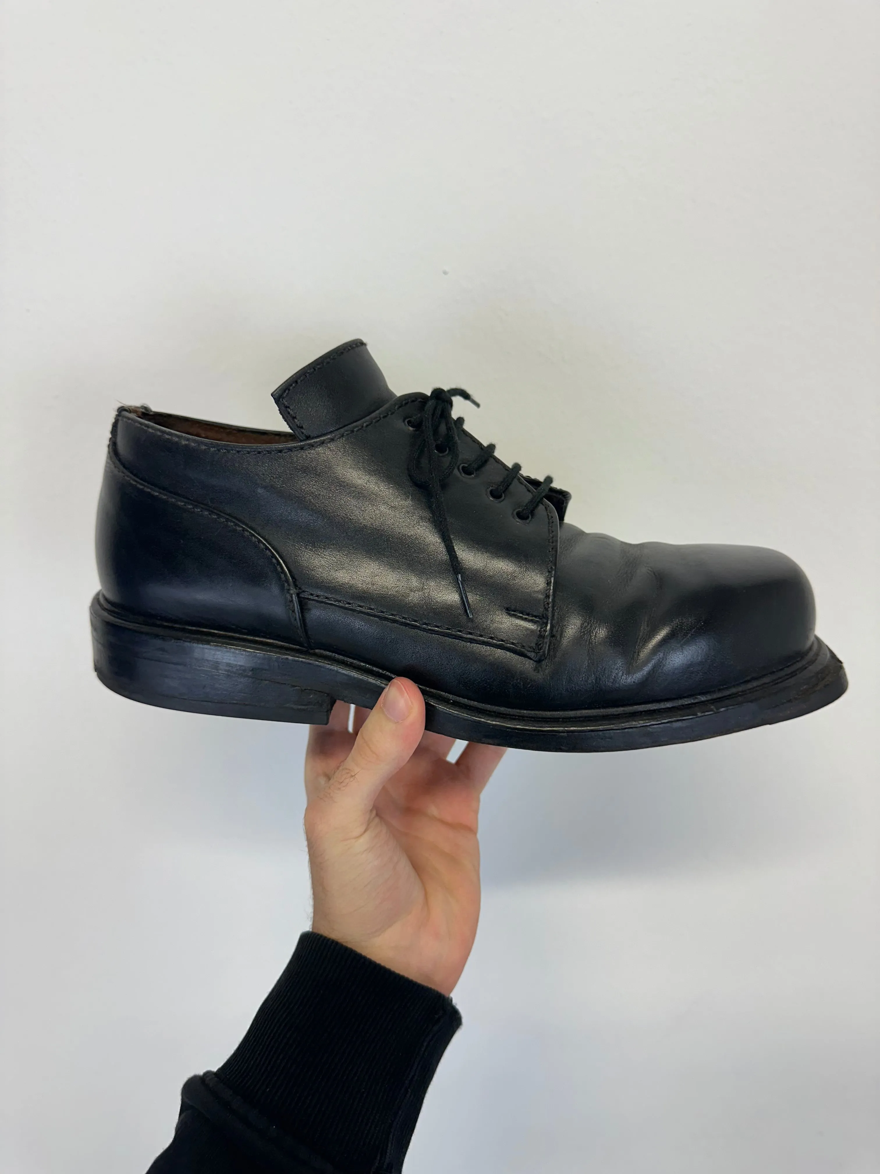 1996 Dirk Bikkembergs square toe vintage derby leather boots