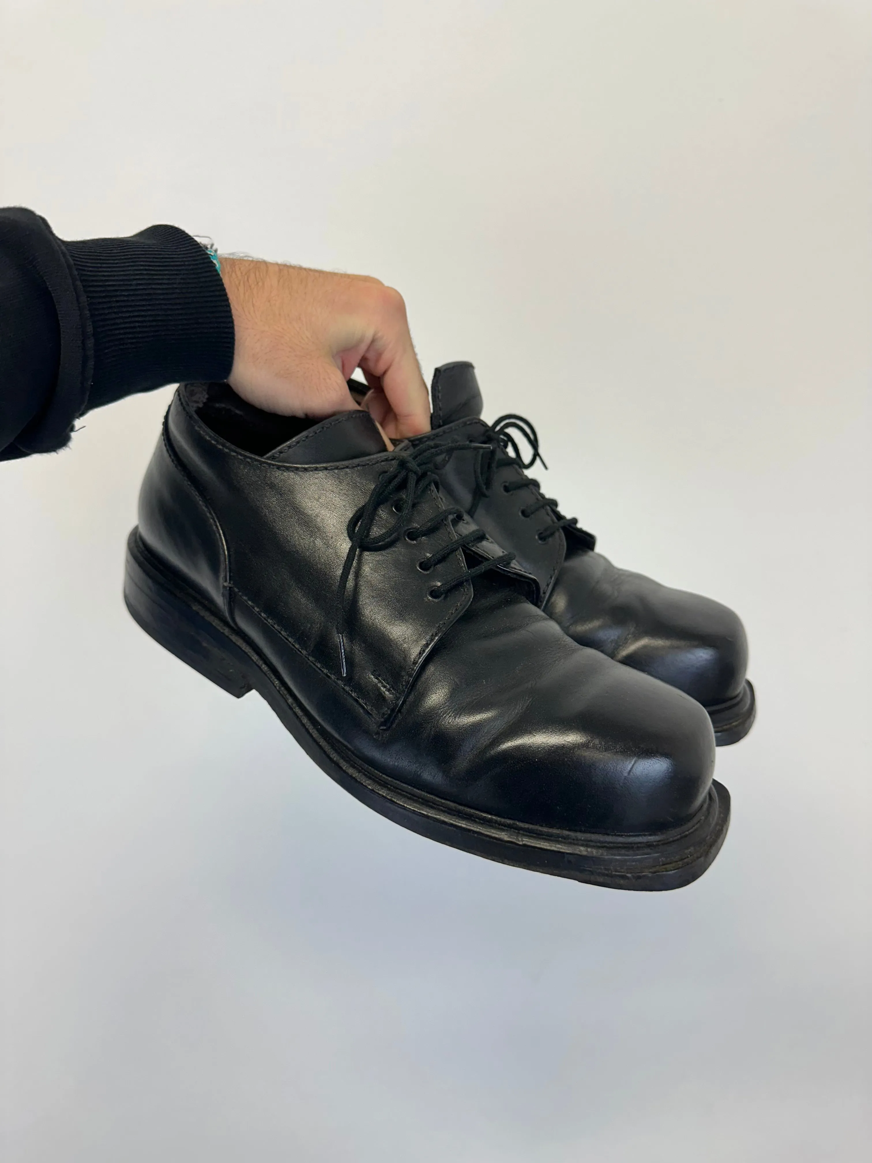1996 Dirk Bikkembergs square toe vintage derby leather boots