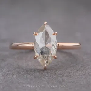 2.41 Carat Icy White Marquise Diamond Engagement Ring, Jane Setting, 14k Rose Gold
