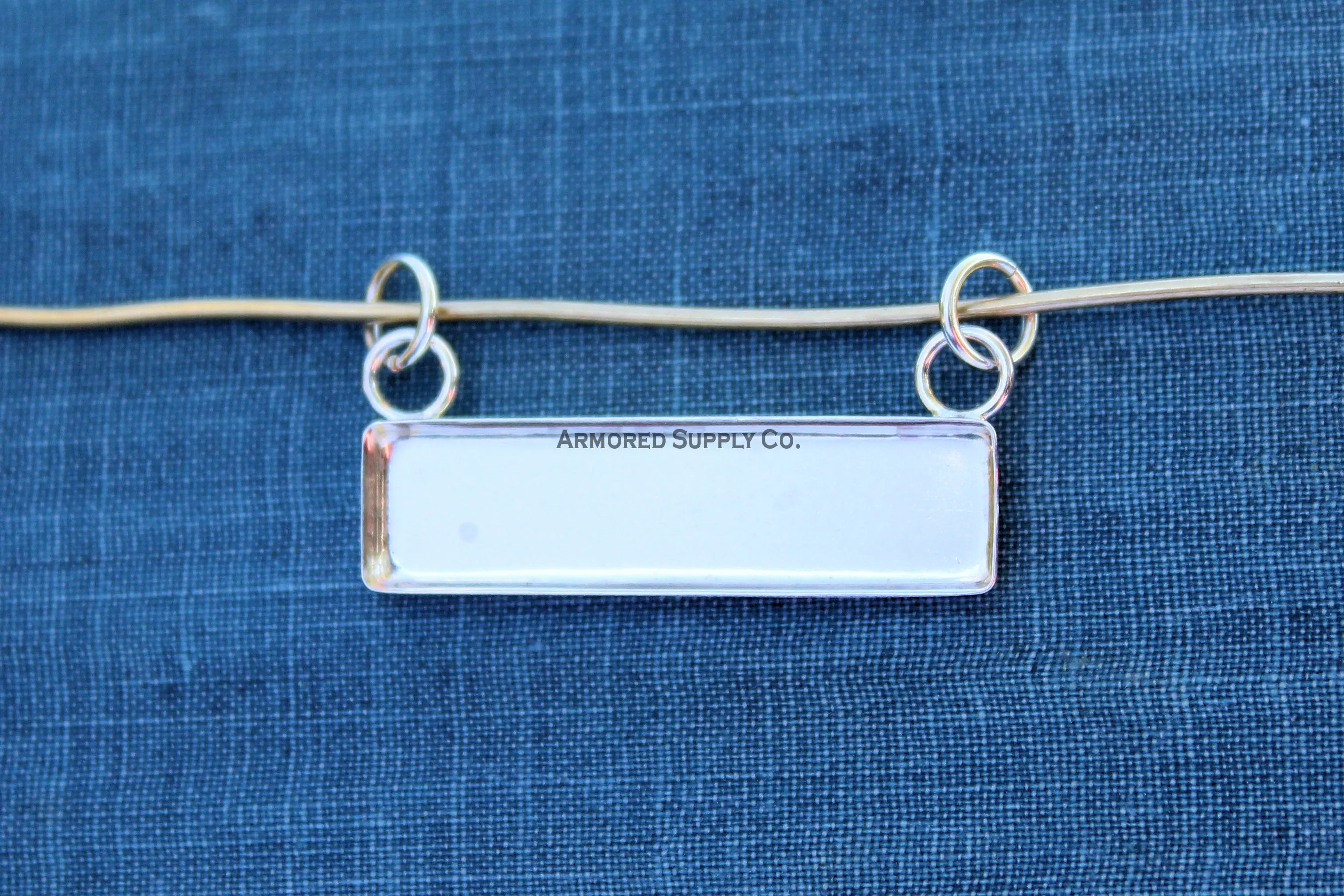 28x7mm Rectangle Bezel Double Bail Pendant Blank Mounting