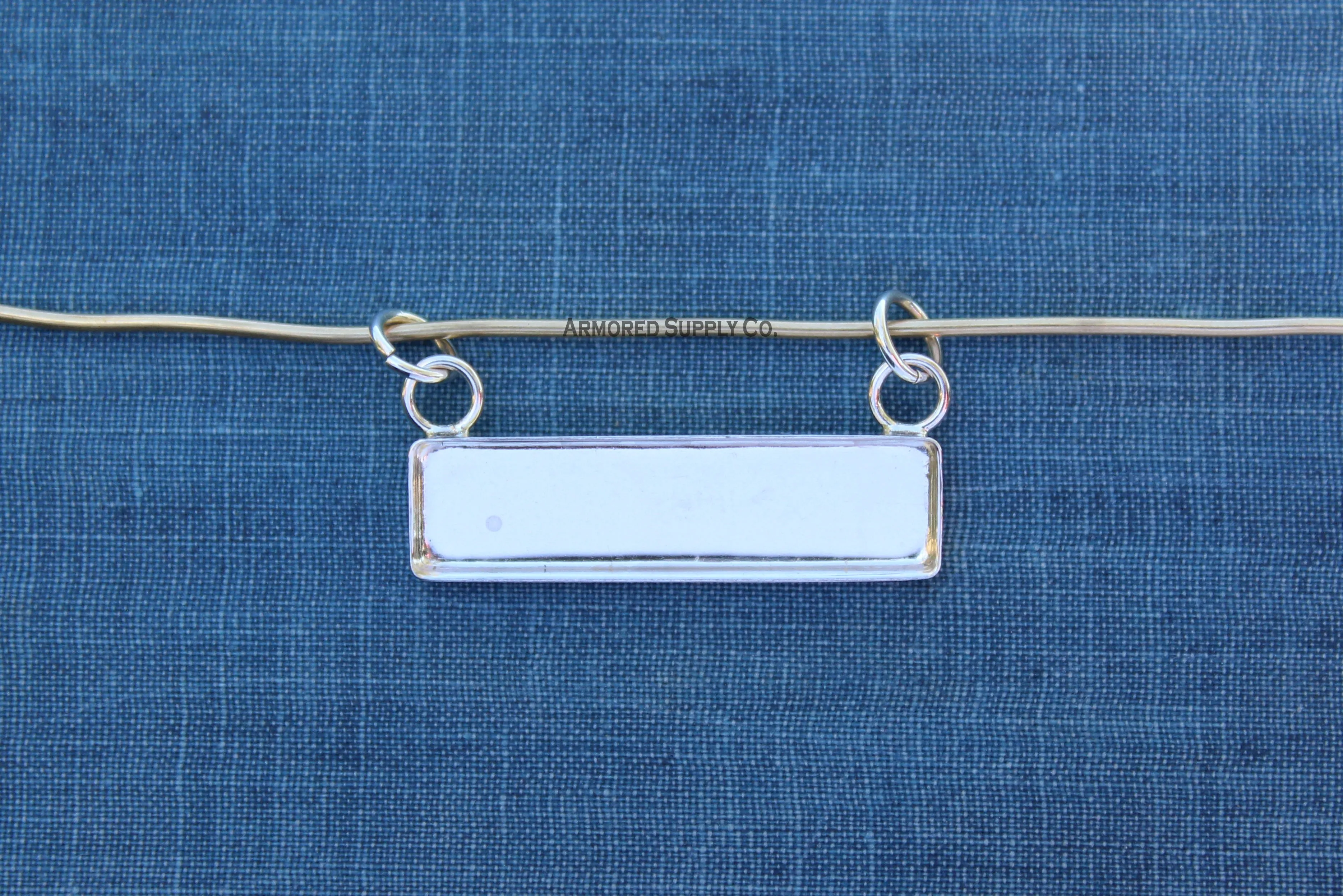 28x7mm Rectangle Bezel Double Bail Pendant Blank Mounting