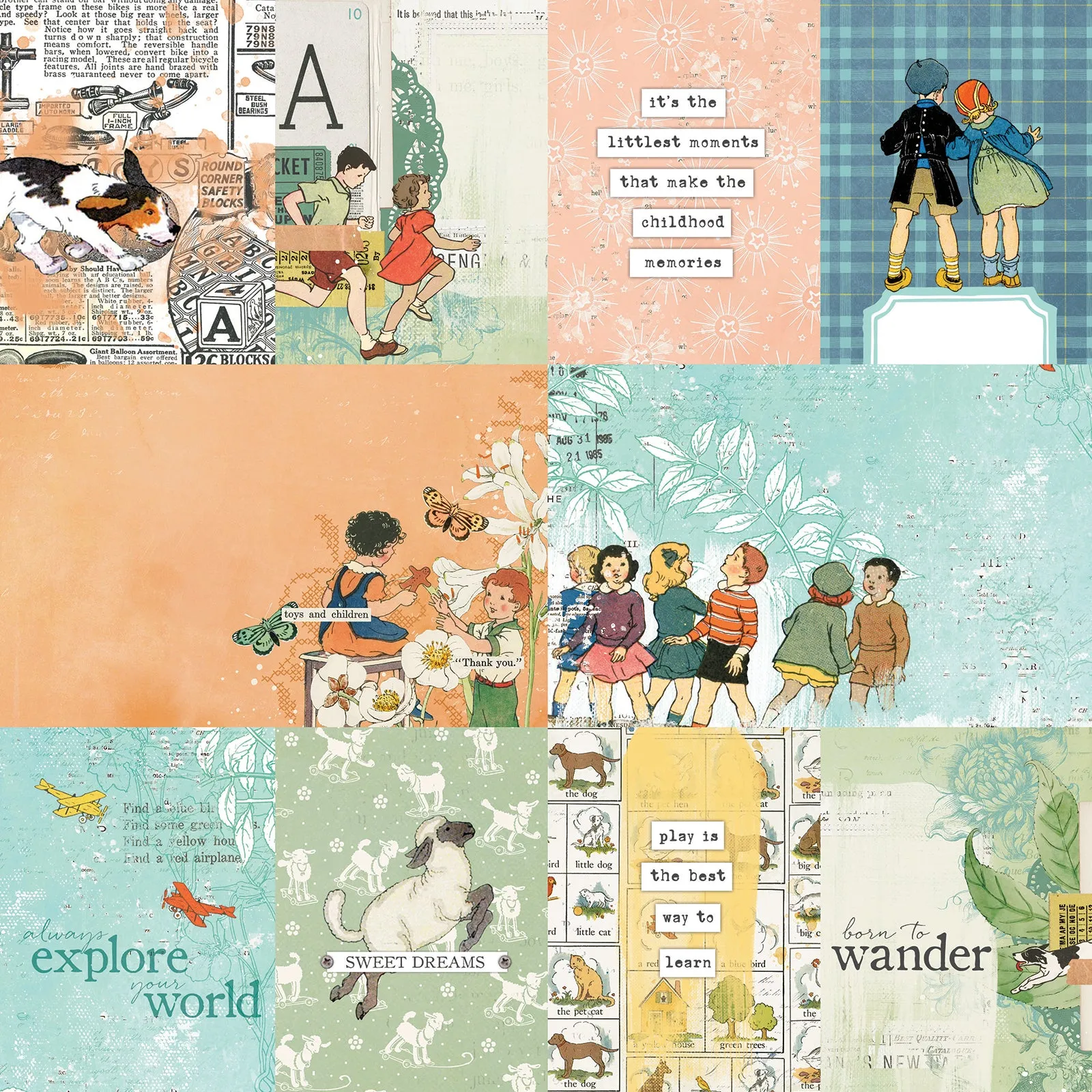 49 & Market - Toddler Time - 12x12 Single Sheets - Journal Cards