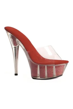 609-GLITTER Stripper Slide | Clear Vinyl