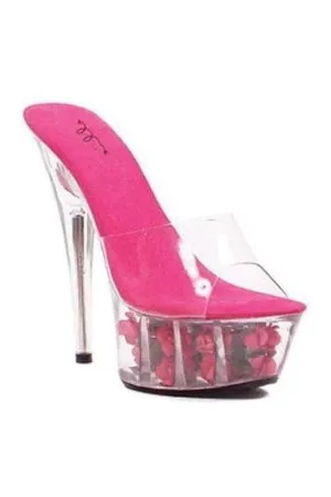 609-ROSES Platform Sandal  | Clear Vinyl
