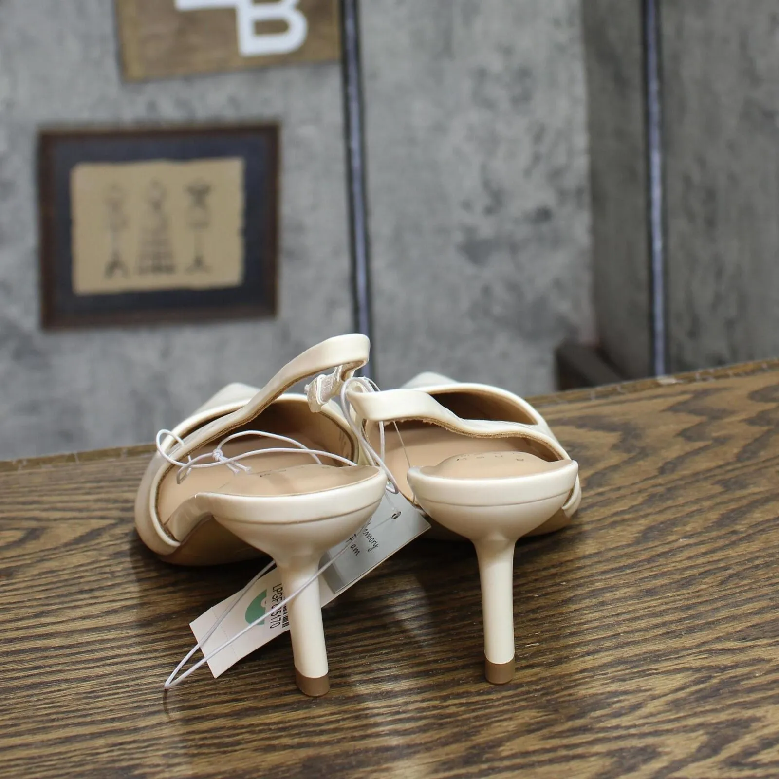 A New Day Aubrey Slingback Heels with Memory Foam Insole Cream Off White 8.5M