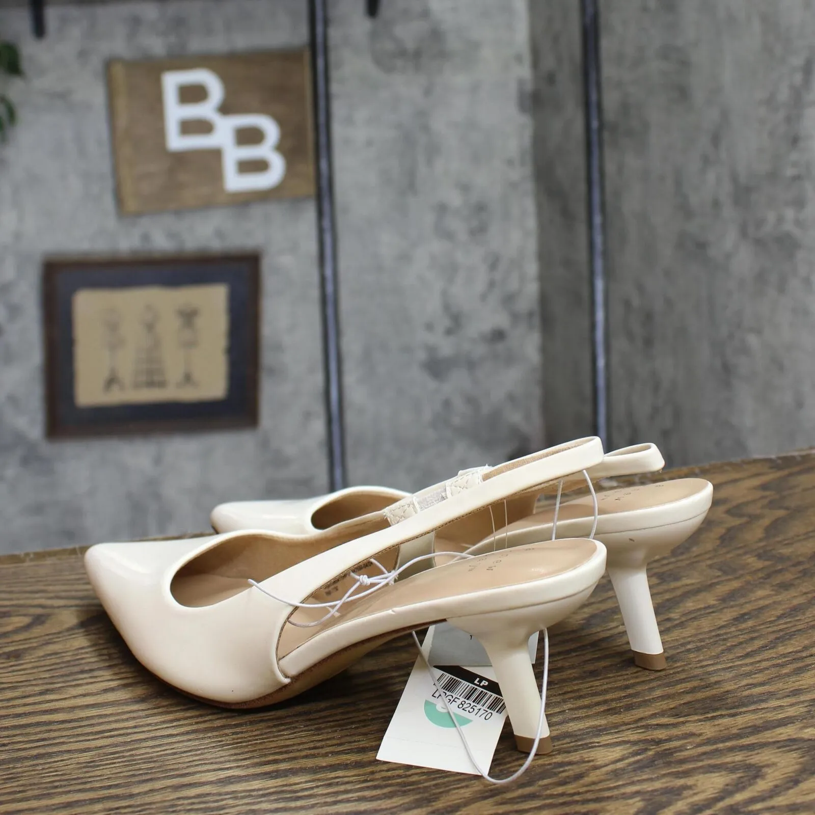 A New Day Aubrey Slingback Heels with Memory Foam Insole Cream Off White 8.5M