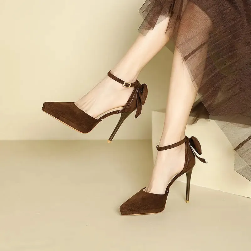 'Adhara' Ankle Strap Stiletto Heels