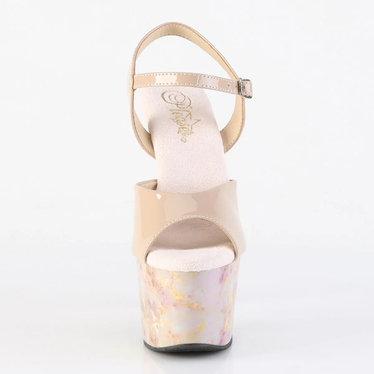 ADORE-709MB  Nude Patent/Blush-Gold Marble