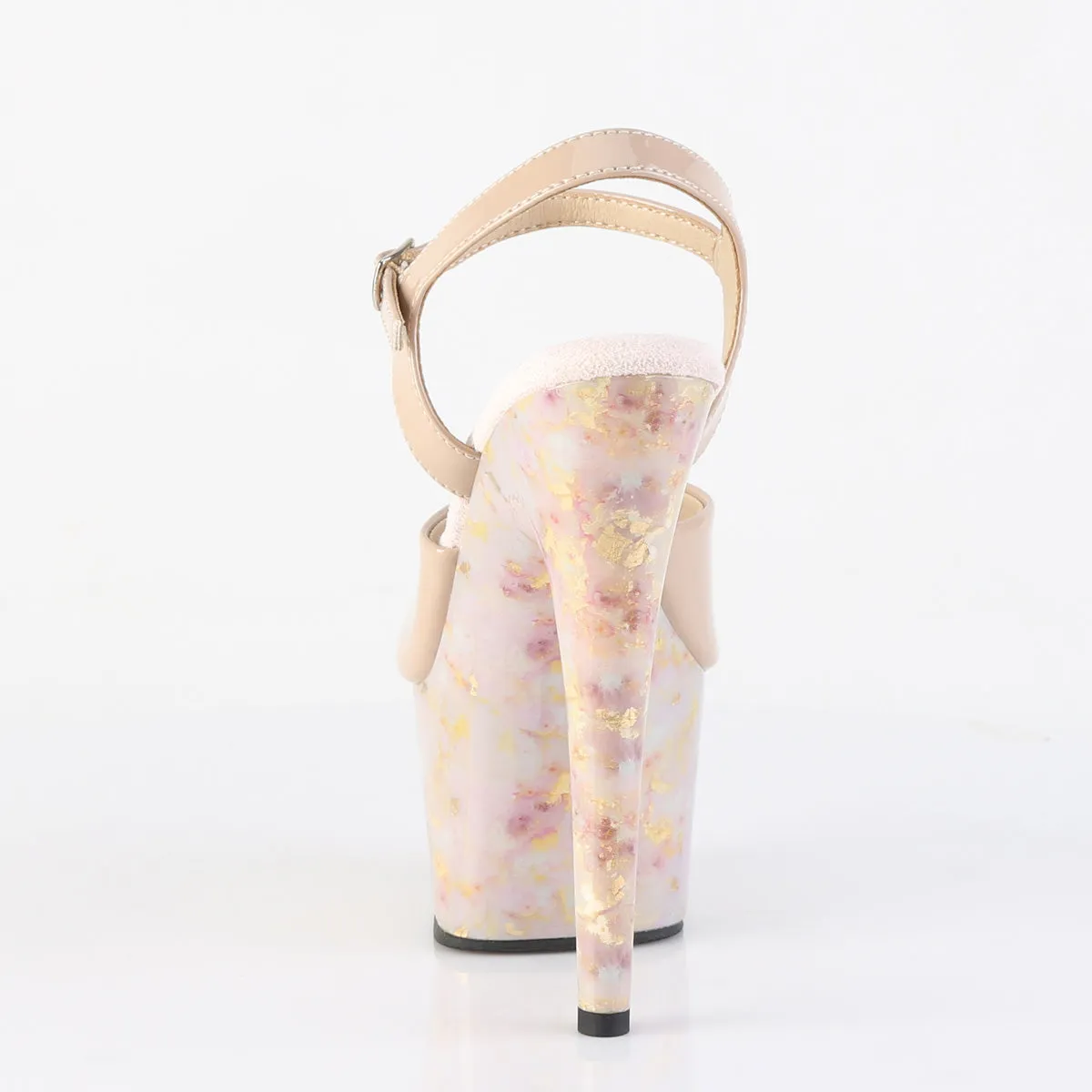 ADORE-709MB  Nude Patent/Blush-Gold Marble