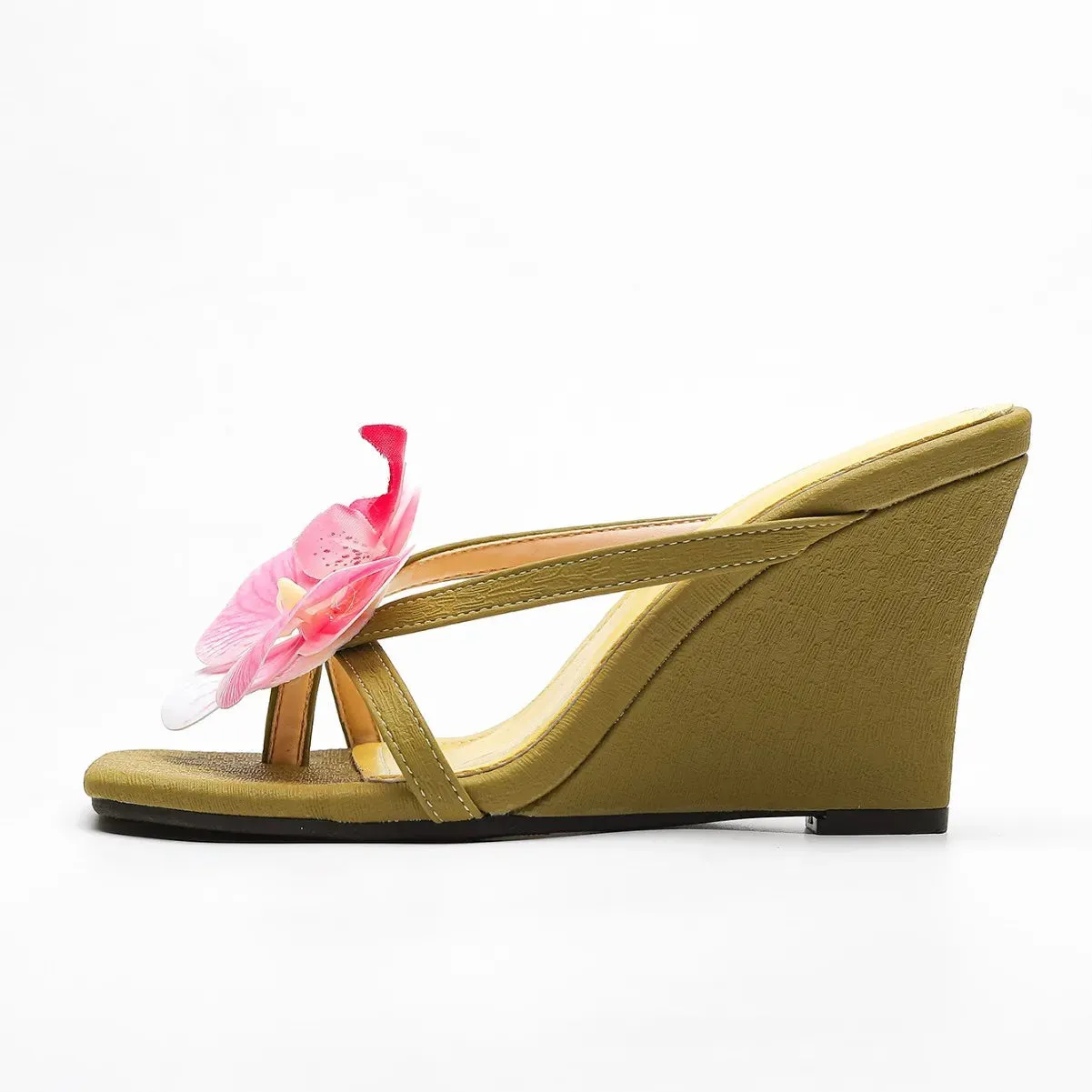 ADVBRIDGE  -  Rubber Flip Flops Low Shoes Big Size Flower Slippers Heels On A Wedge Square Toe Slides Hawaiian High Rome Floral PU Scandals Fa