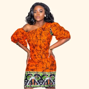 Africa Elsie Dress Marcy Boutique Black and white puff sleeve dress