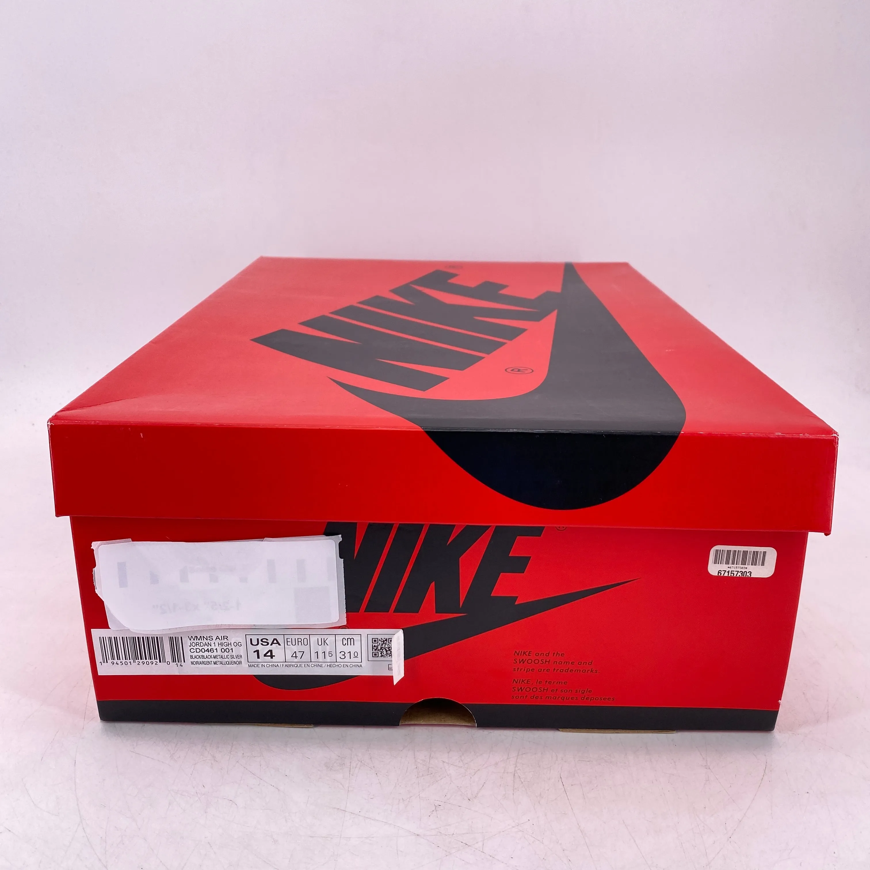 Air Jordan (W) 1 Retro High OG "Silver Toe" 2021 New Size 14W