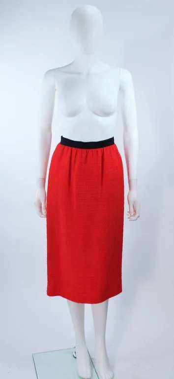 AKRIS "The Butler" JANE FONDA Black & Red Boucle Suit Size 4