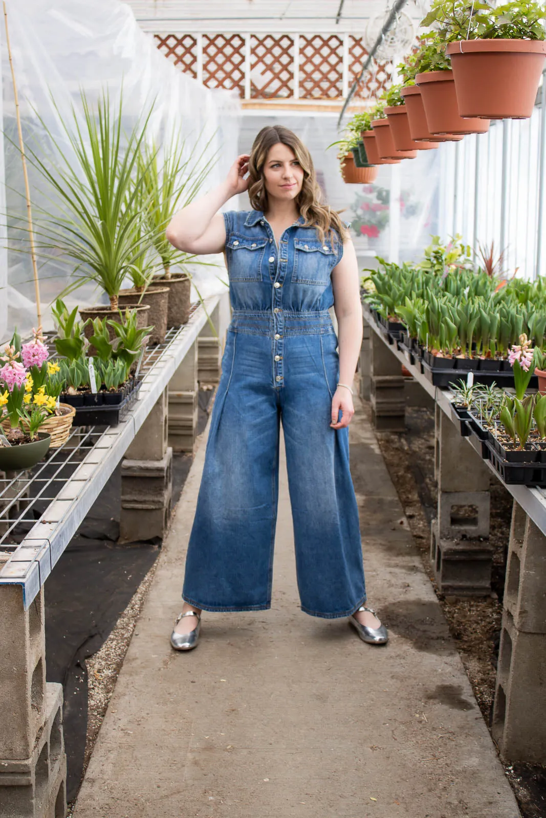 Aldine Denim Sleeveless Jumpsuit