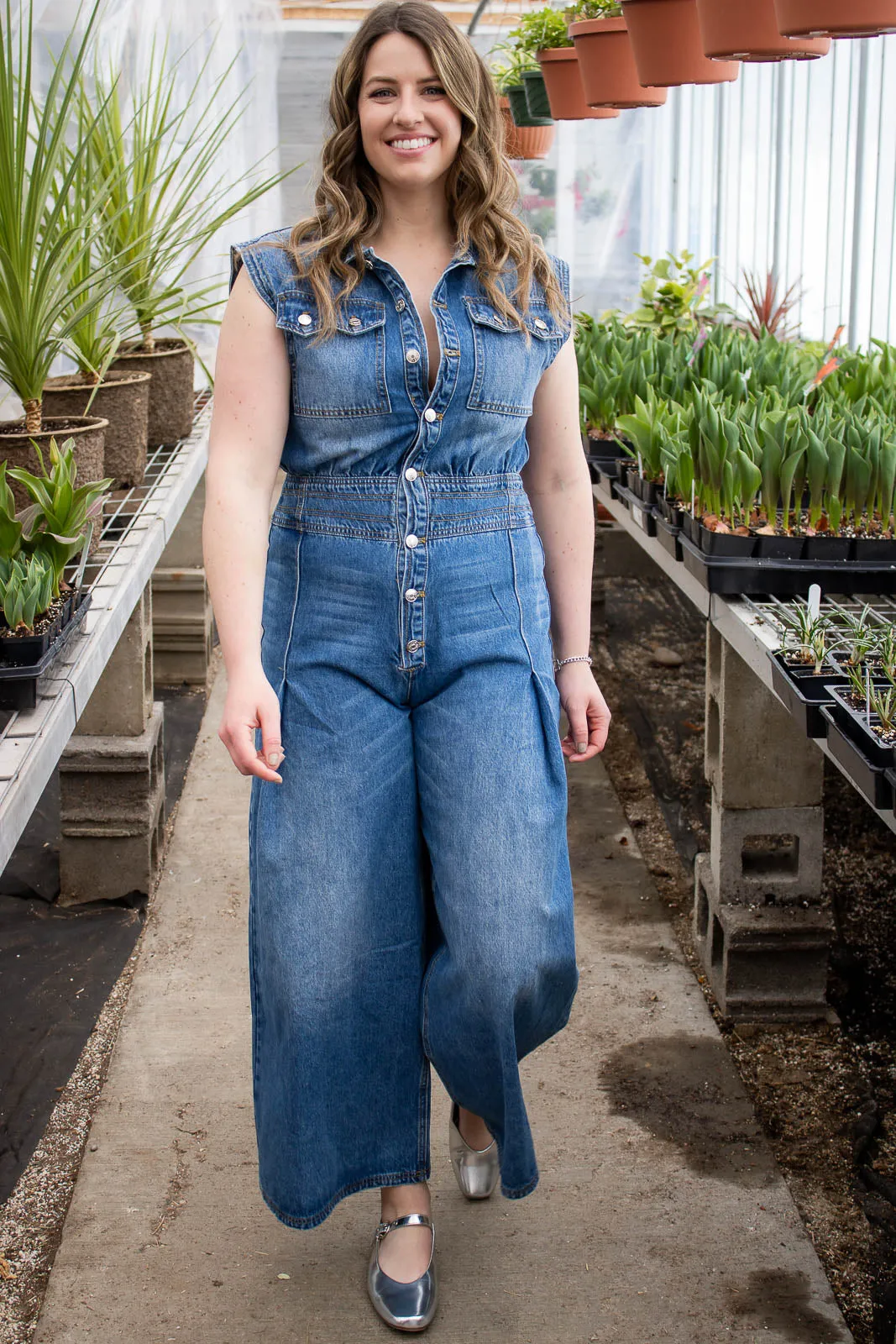 Aldine Denim Sleeveless Jumpsuit