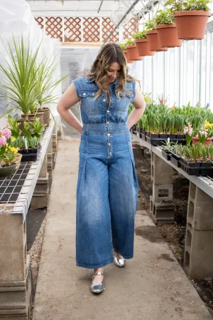 Aldine Denim Sleeveless Jumpsuit