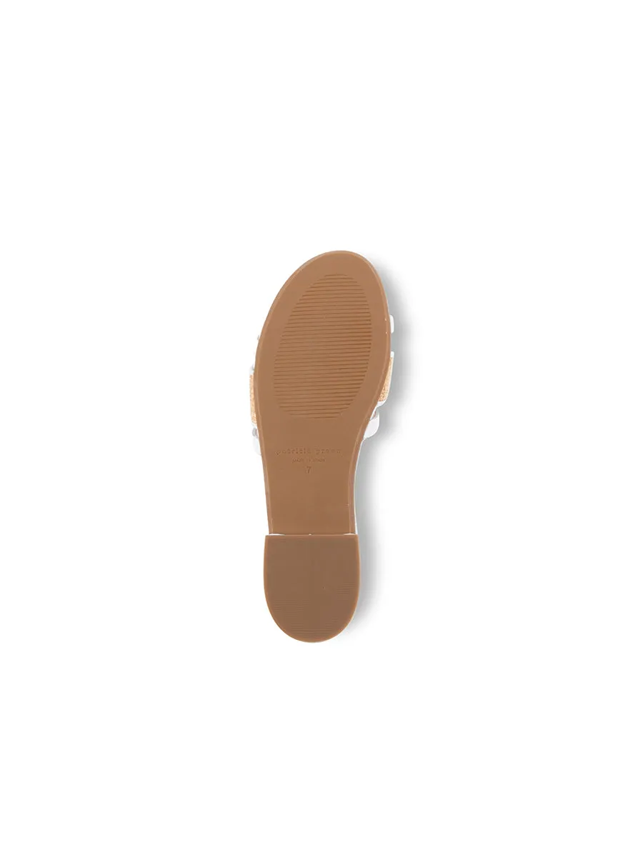 Amalfi Raffia and Leather Flat Sandal