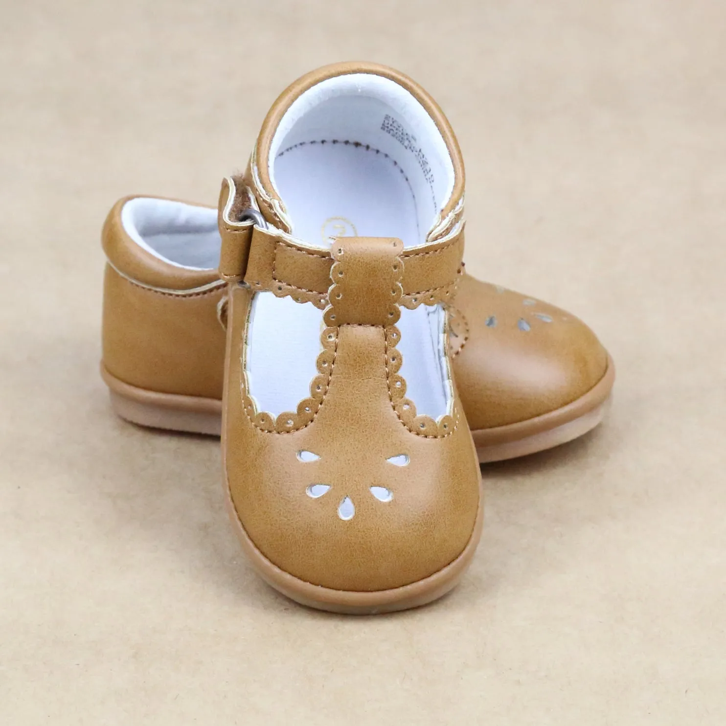Angel Baby Girls T-Strap Scalloped Perforated Mary Jane