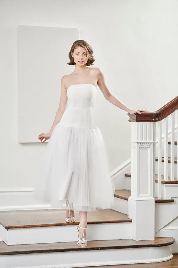 Anna Cate Strapless Tulle Tea Length Rehearsal Dinner & Wedding Dress