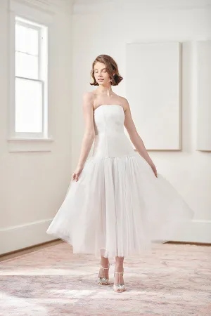 Anna Cate Strapless Tulle Tea Length Rehearsal Dinner & Wedding Dress