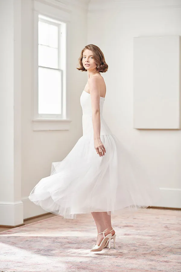 Anna Cate Strapless Tulle Tea Length Rehearsal Dinner & Wedding Dress