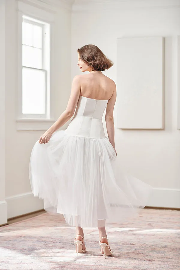 Anna Cate Strapless Tulle Tea Length Rehearsal Dinner & Wedding Dress