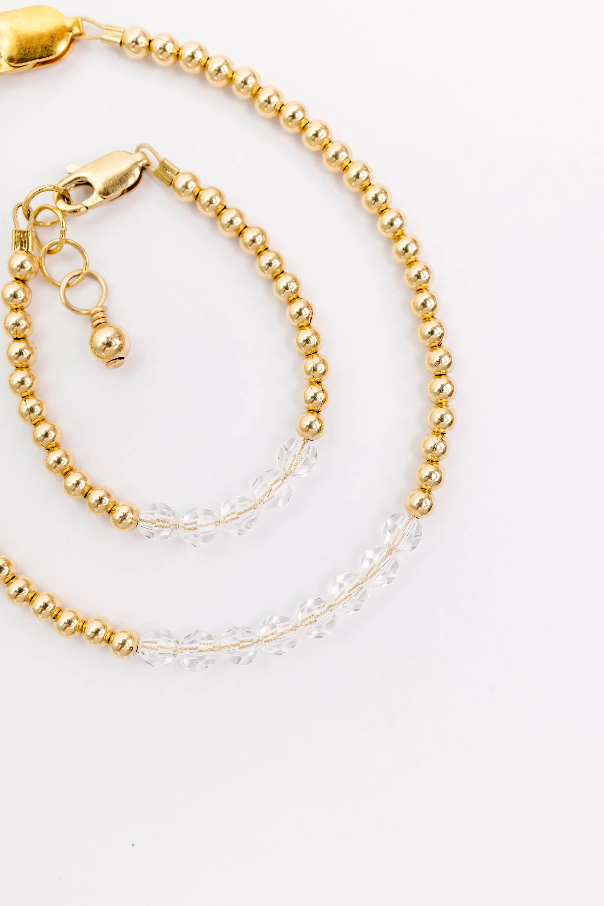 April Birthstone Mom   Mini Bracelet Set (3MM   4MM Beads)