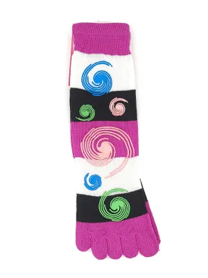 Artistic Purple Circles Toe Socks for Unique Style | ToeHugger