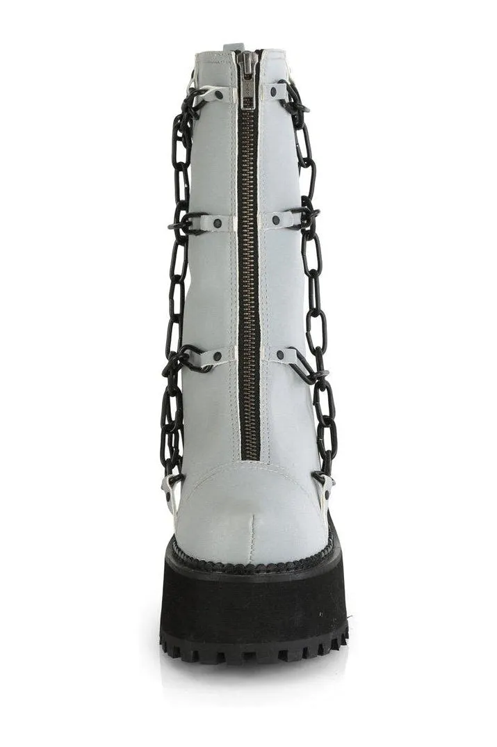 ASSAULT-66 Ankle Boot | Grey Faux Leather