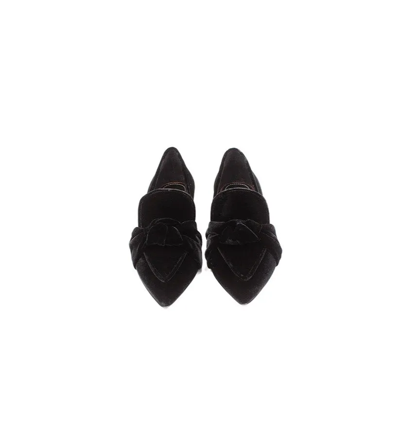 Athene Velvet Classic Slipper | Black