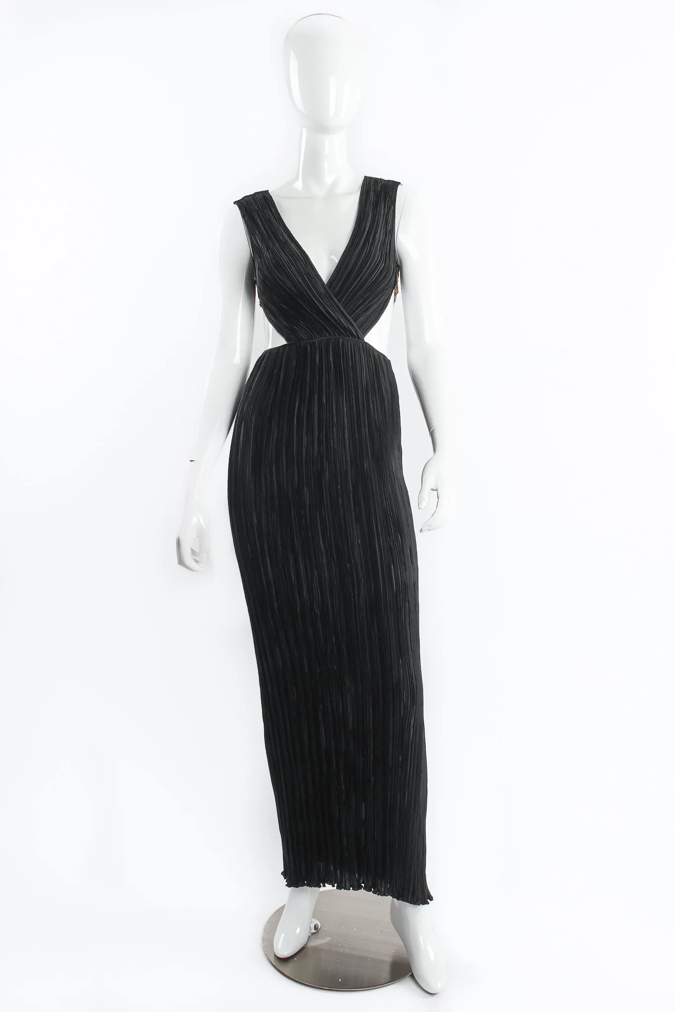 Backless Surplice Cutout Plunge Dress