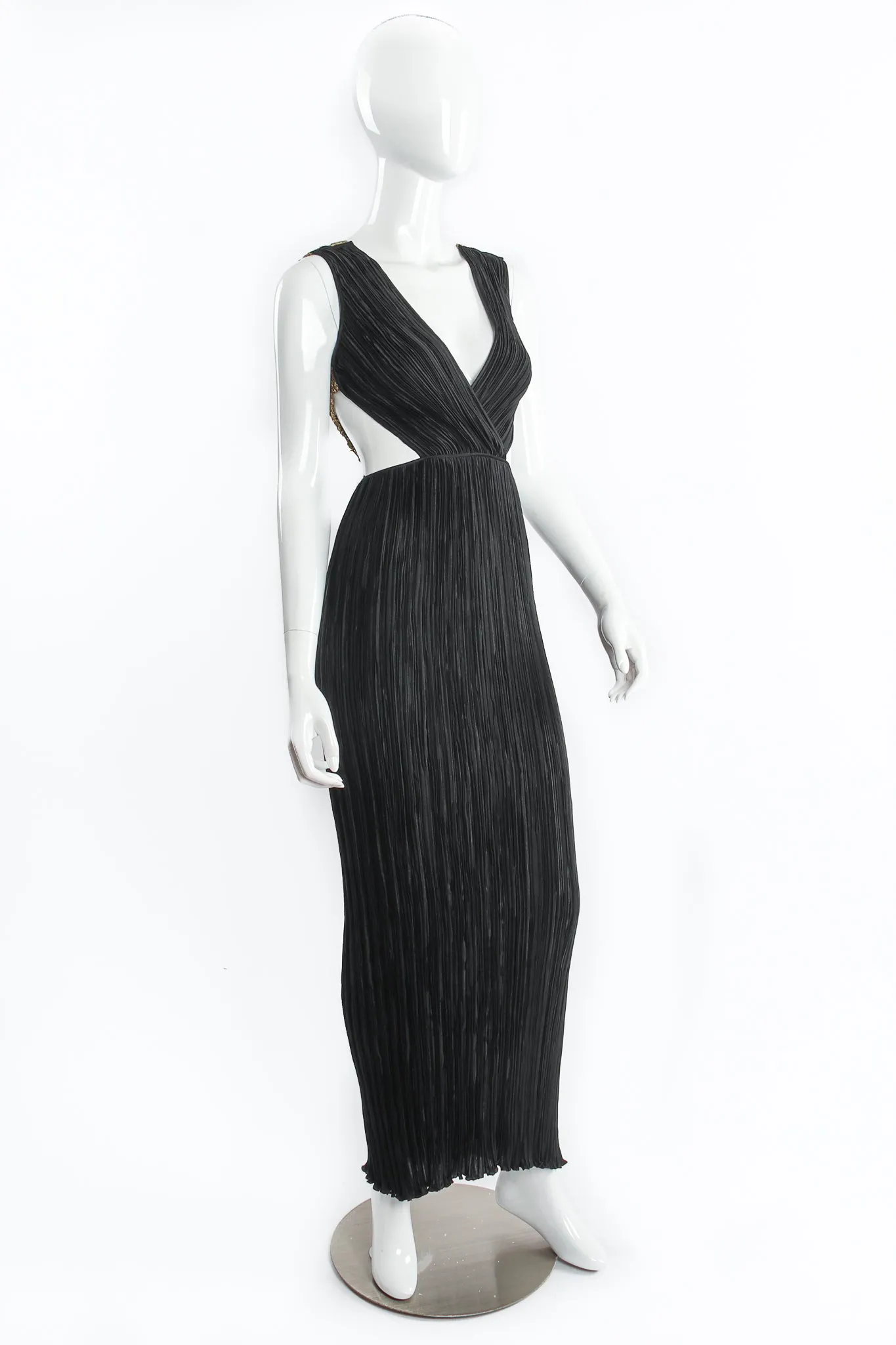 Backless Surplice Cutout Plunge Dress