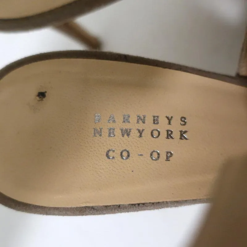 Barneys New York Co-Op Slingback Booties Beige Suede Size 38 Open Toe Heels