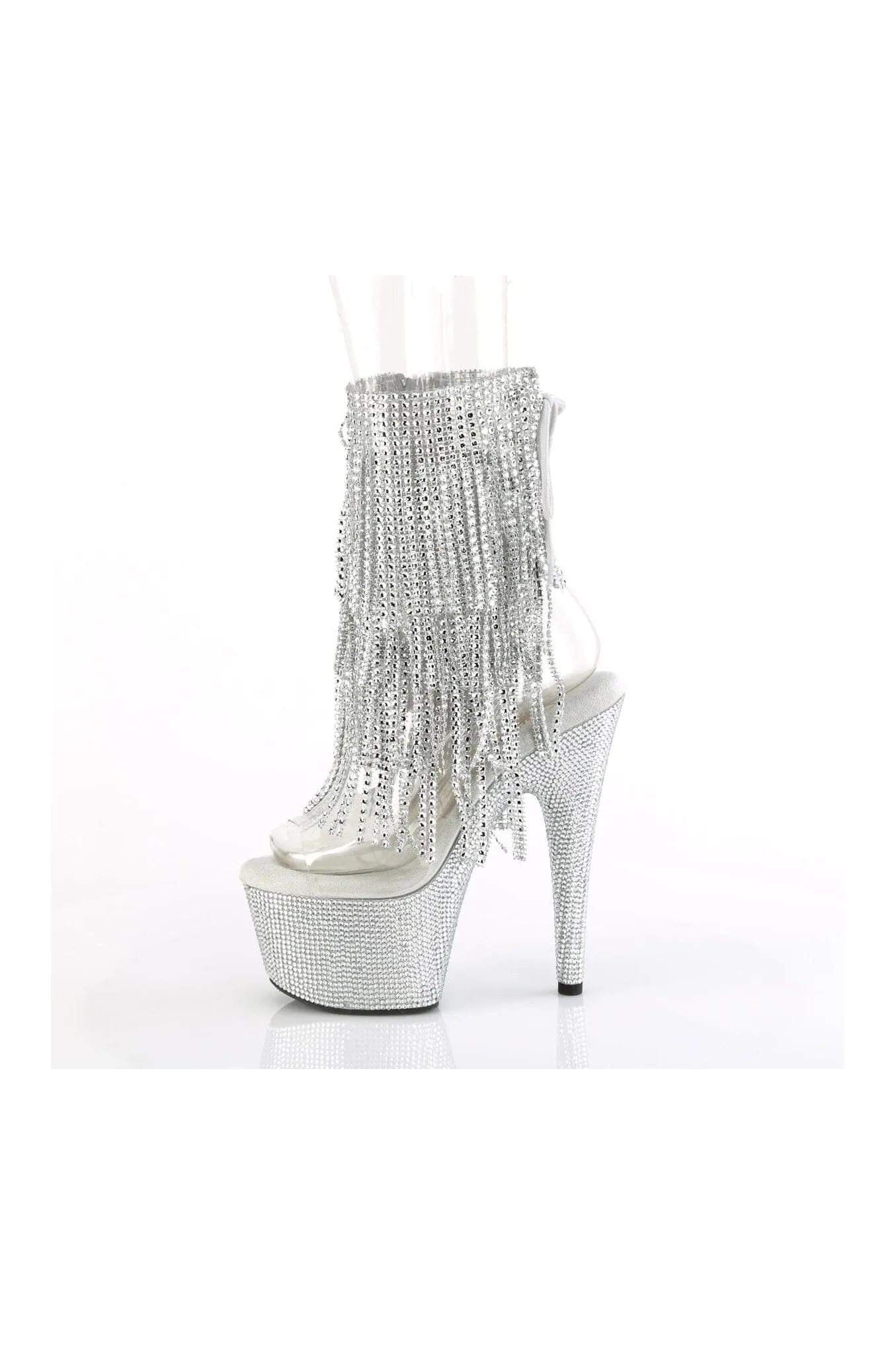 BEJEWELED-1017RSF-7 Clear Vinyl Ankle Boot