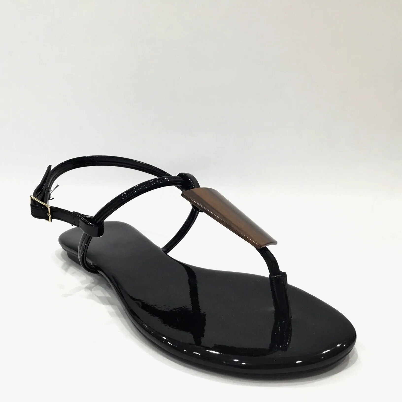 Black Sandals Patent