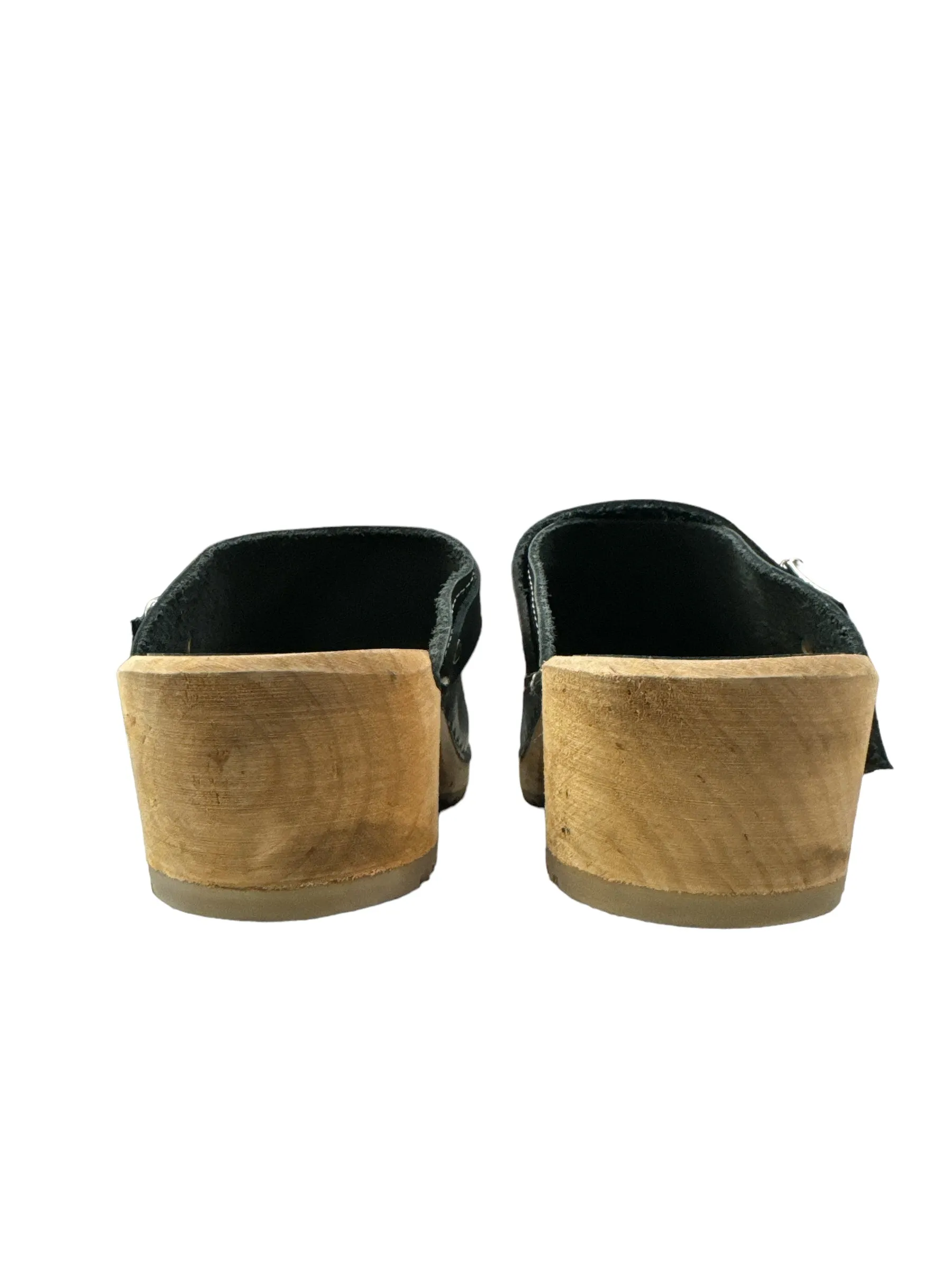 Black Shoes Heels Wedge Mia, Size 7