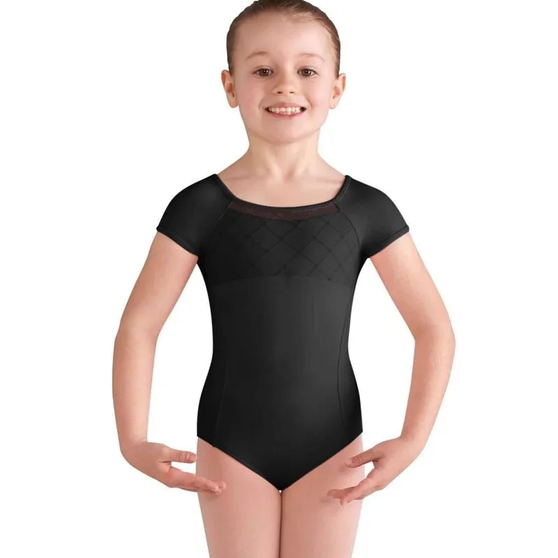 Bloch Girls Black Cap Sleeve Leotard