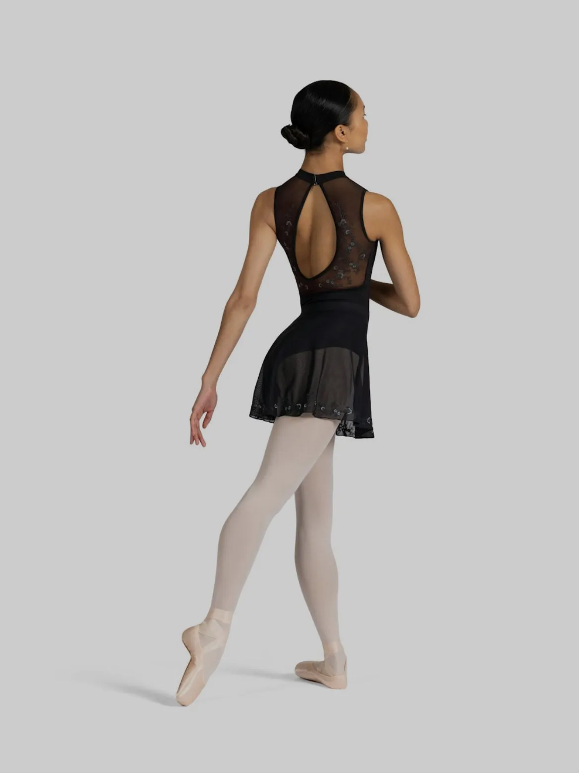 Bloch Hana Ladies Black Embroidered Mesh Skirt