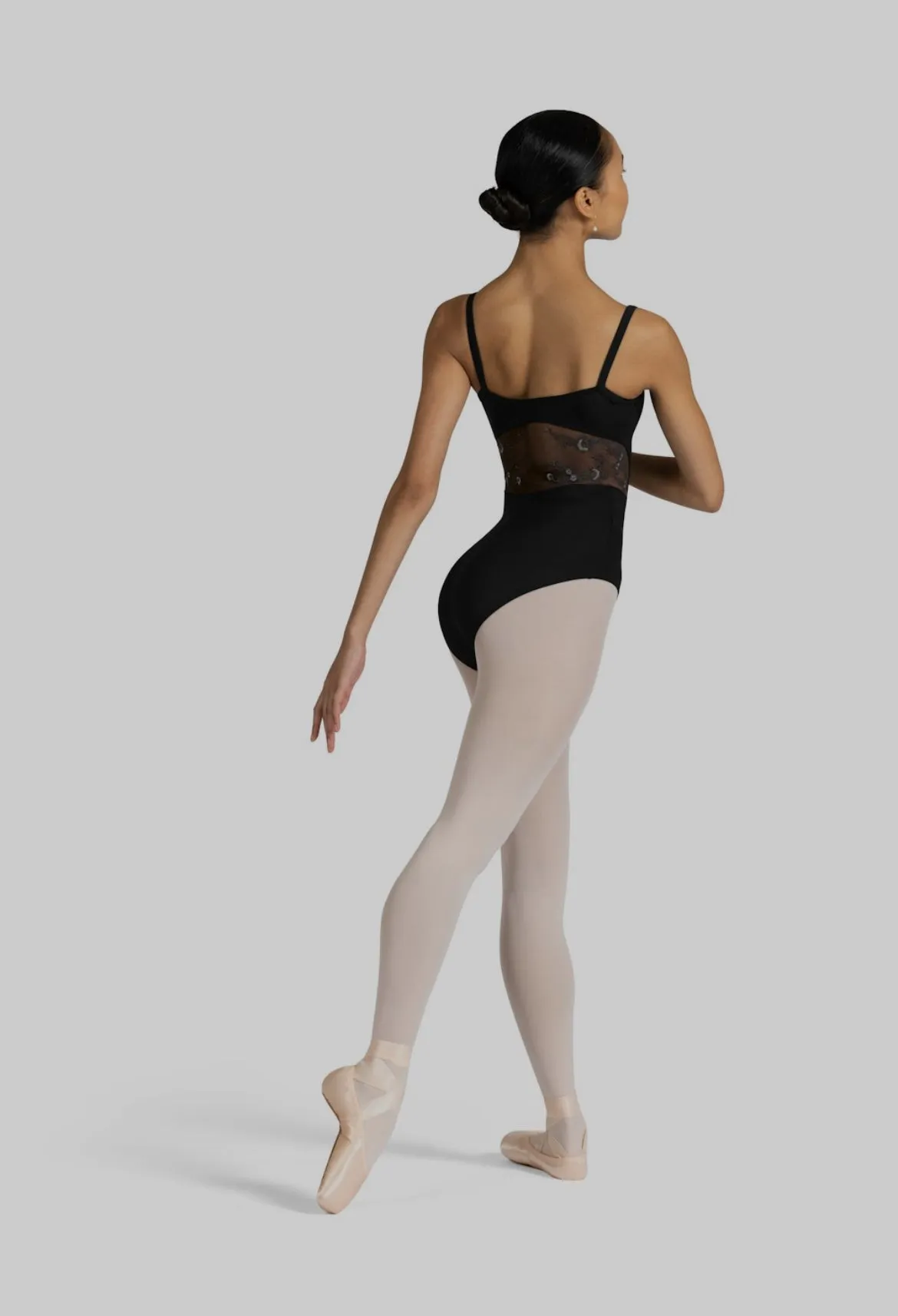 Bloch Marika Tween’s Black Embroidered Mesh Camisole Leotard