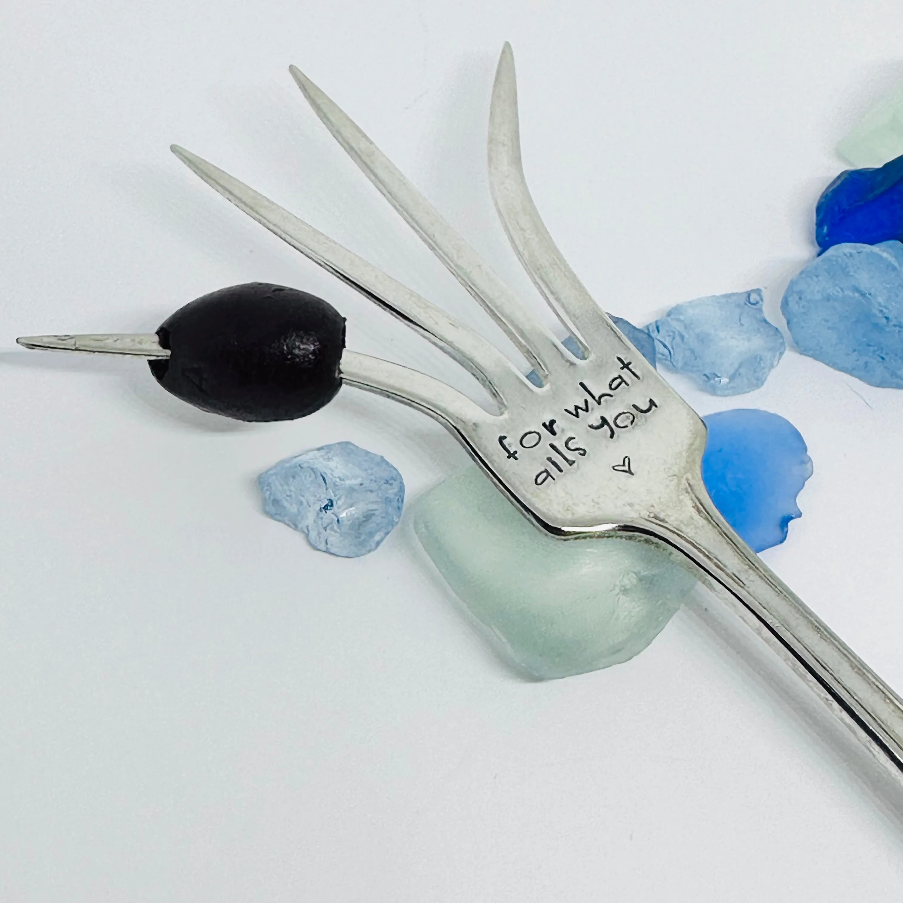 Bloody Mary Vintage Hand Stamped Silverware Fork | Hair of the Dog | For What Ails You | Relish the Day | Antique