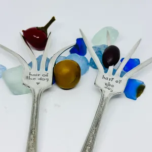 Bloody Mary Vintage Hand Stamped Silverware Fork | Hair of the Dog | For What Ails You | Relish the Day | Antique
