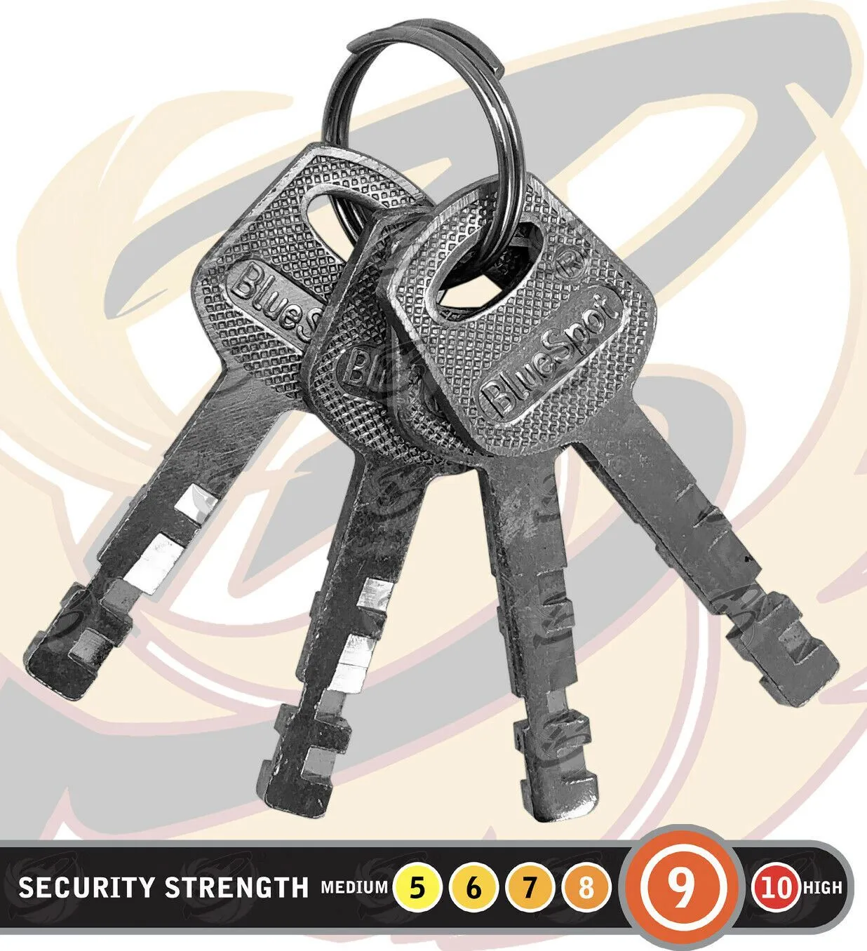 BLUESPOT 50MM SHROUDED SATIN FINISH PADLOCK