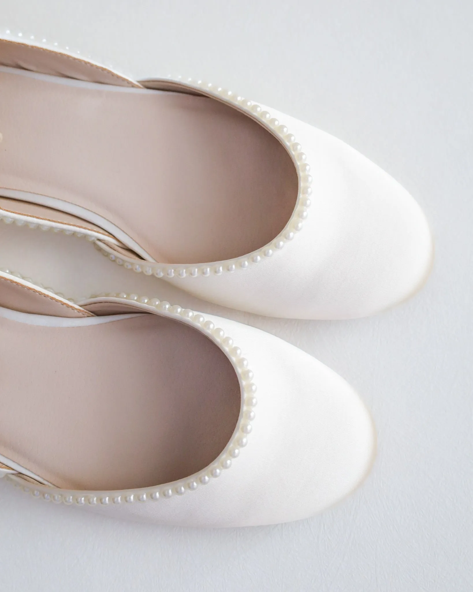 Bridal Round Toe Flat with Mini Pearls