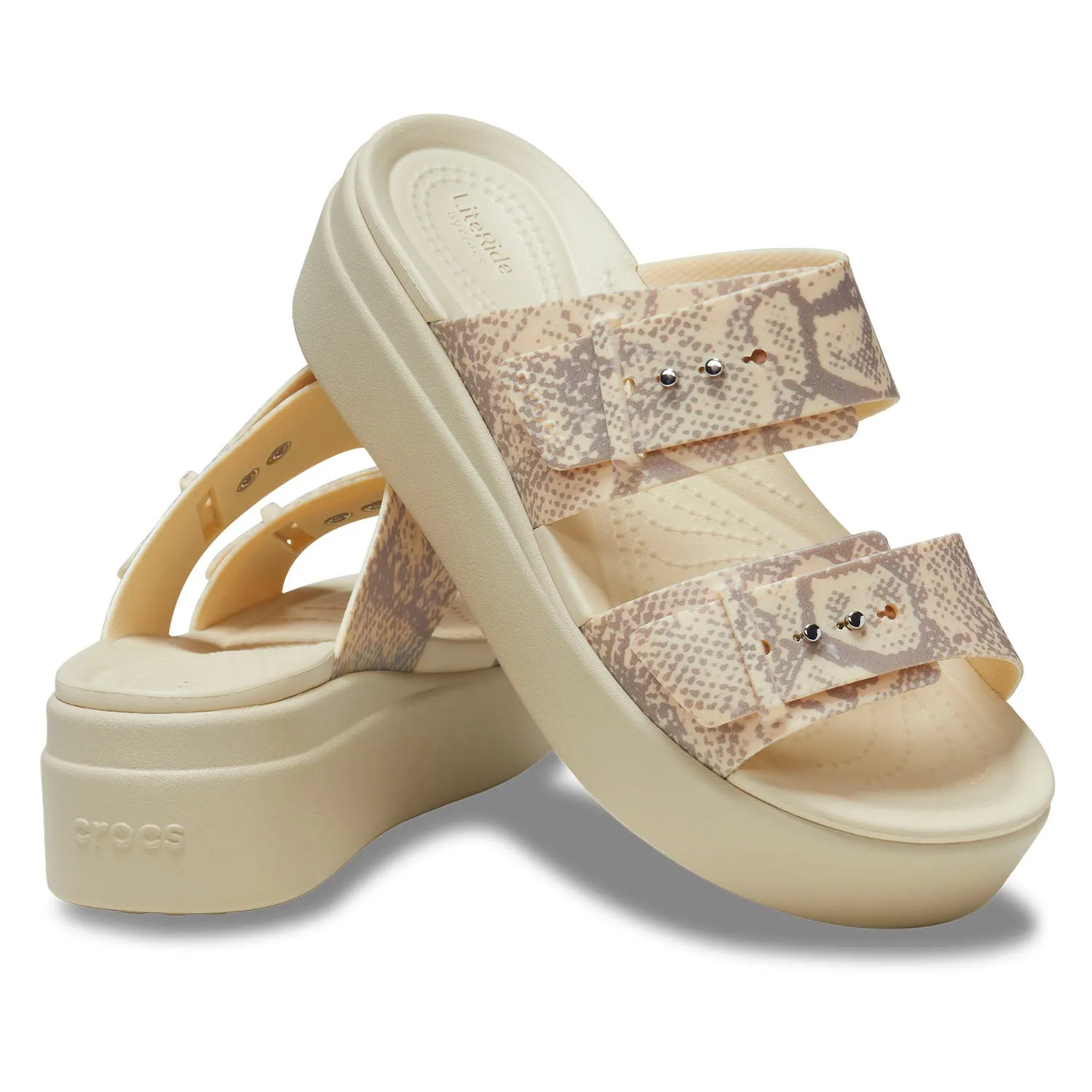 Brooklyn Snake Buckle Low Wedge Womens